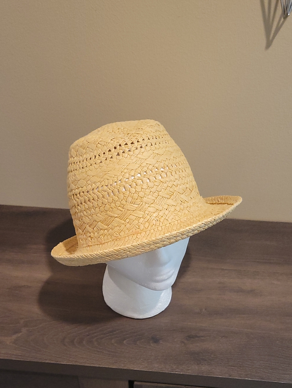Straw Fedora Hat - Natural Beige